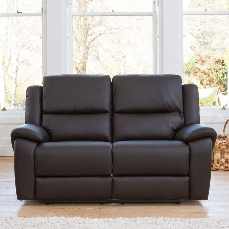 Jerrious 162cm Wide Faux Leather Standard Recliner, Brown