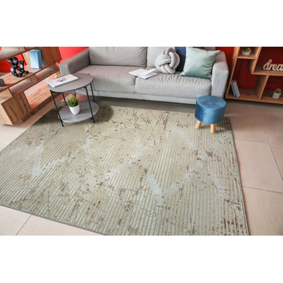 Tapis beige à motif géométrique Davide