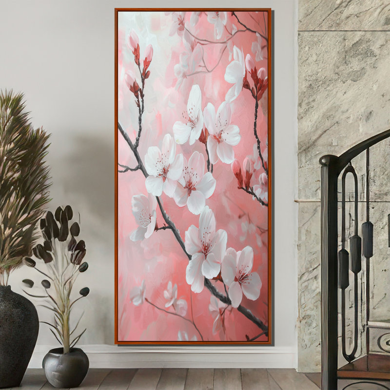 Harrold - Art mural floral, H 60 po x l 28 po, Brun, Impression encadrée flottante