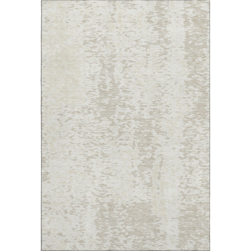 Premium Machine Washable Prisco Ivory Rug, Rectangle 8' x 10'