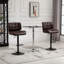 Ensemble de 2 tabourets de bar avec siège réglable, coussin rembourré épais et repose-pieds en métal-745315370