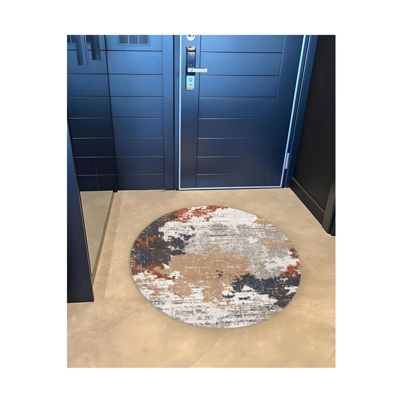 Tapis rond lavable à la machine, Sous-tapis rond 3 pi 11 po inclus