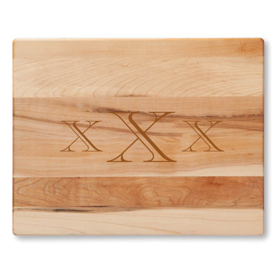 CPS Maple Wood Monogram with a Custom Initials Laser Engraved Cutting Board