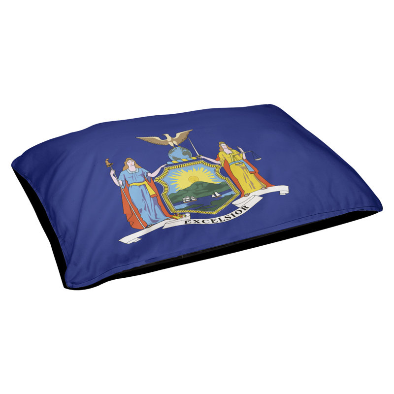 Coussin de concepteur new york flag Burien, L 32,5 po x l 42,5 po, Noir