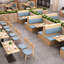Banc de rangement moderne et simple avec banc de café-restaurant