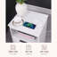 Table de chevet avec station de charge, 2 tiroirs et tablette ouverte