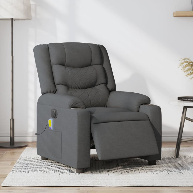 Fauteuil de massage, Gris foncé, Poussoir électrique