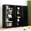 Armoire de rangement en métal robuste avec portes verrouillables et 4 tablettes réglables pour le garage, le bureau ou l'entrepôt.-725960195