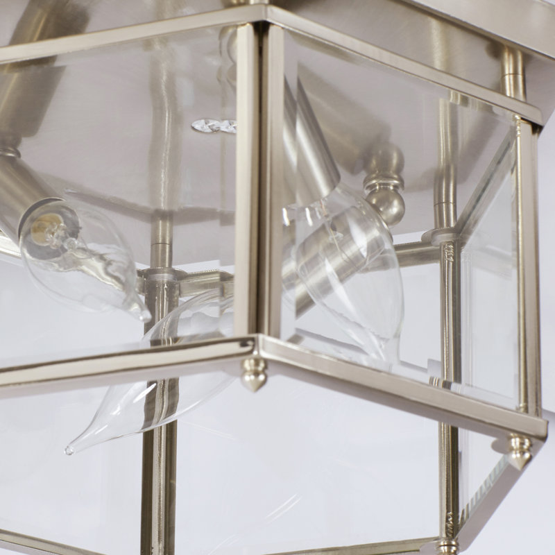 Plafonnier encastré 3 lumières 10 po Leiters, Nickel brossé, Non