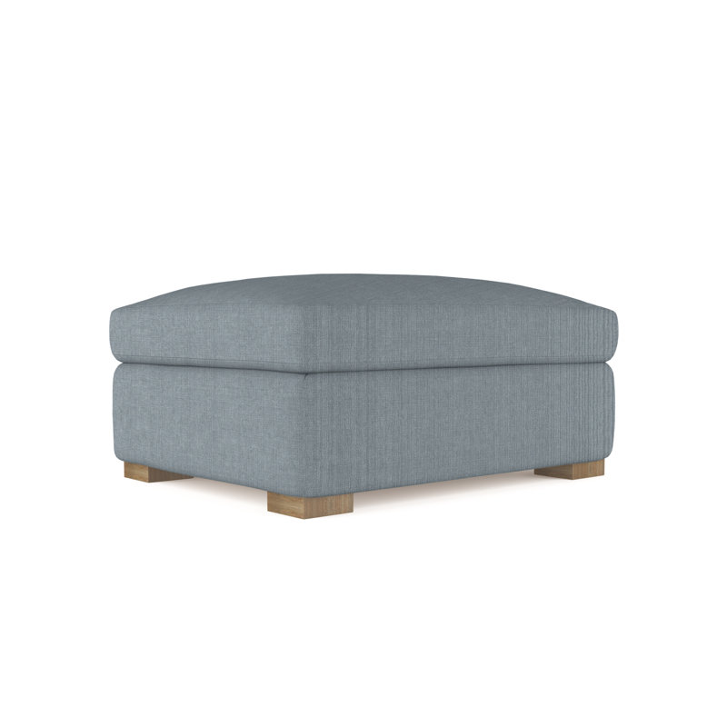 Crosby Ottoman, Plush Velvet Oyster, Dark Brown