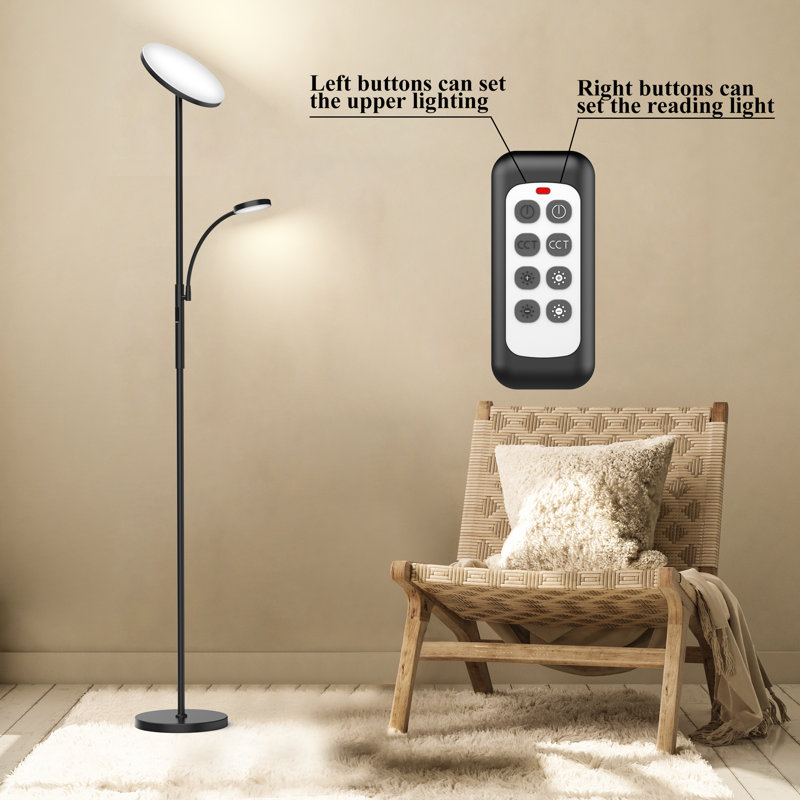 Gaillac 68.9 LED Floor Lamp with Remote Control, Black