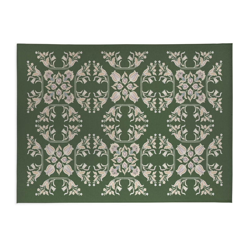 Tapis à linge Rumi, L 49 po x H 6 po, Motif floral vert