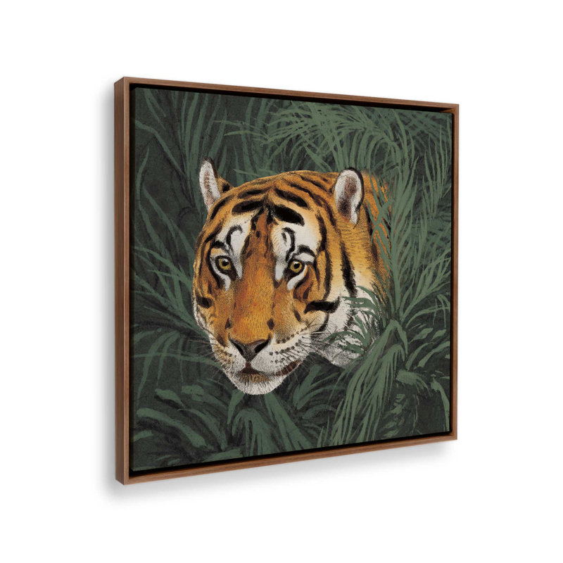 Reproduction d'art sur toile Jungle Cat Bust II par Wild Apple, H 12 po x l 12 po, Cadre flottant, Brun