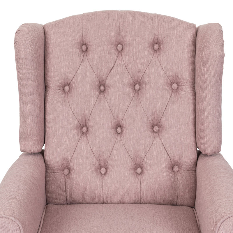 Fauteuil inclinable manuel, Polyester rose clair