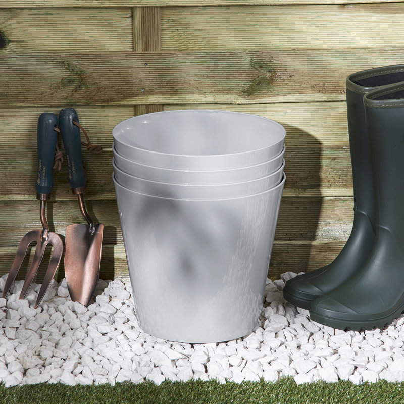 Wham Studio Round Planter Cover, 23.5cm H x 26cm W x 26cm D, Gray