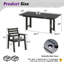 Ensemble de table de salle à manger 7 pièces en PEHD avec trou pour parasol Immie, noir Immie-1421547815-1421547813