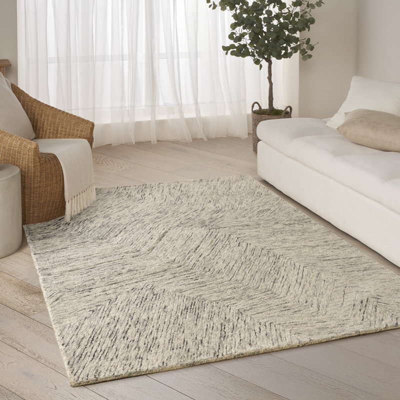 Tapis d'intérieur moderne gris pâle DKNY, Rectangle 3 pi 9 po x 5 pi 9 po
