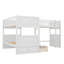 Triple lits superposés en L, lit simple Buck avec lit mezzanine attaché et deux tiroirs-946089296