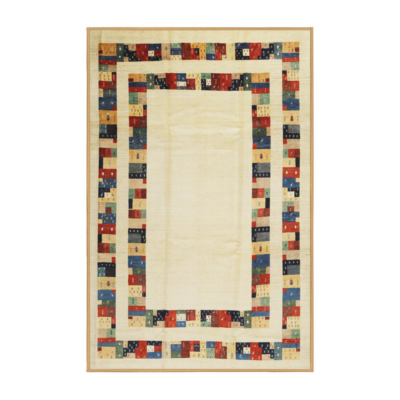 Tapis brun/vert/gris zone contemporaine, Rectangle 3 pi x 5 pi