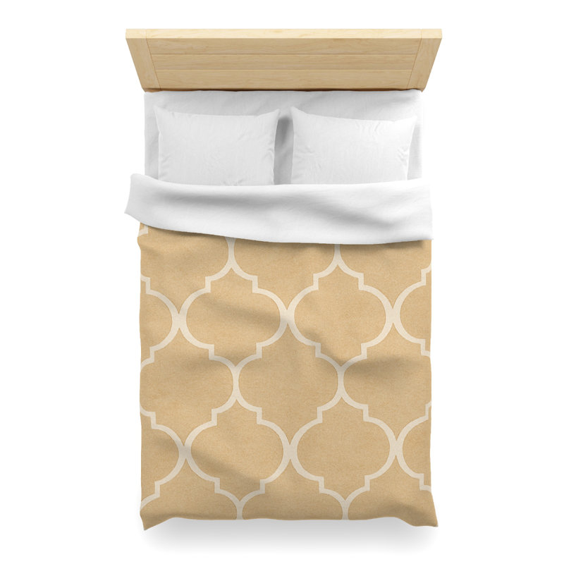 Microfiber Duvet Cover Boho Style, Design 31, Twin XL Duvet Cover, White