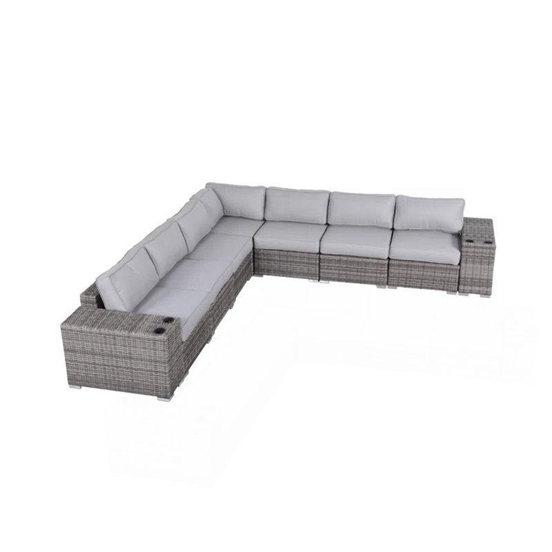 Ensemble de canapé modulaire 9 pièces avec coussins 9 pièces - entièrement assemblé