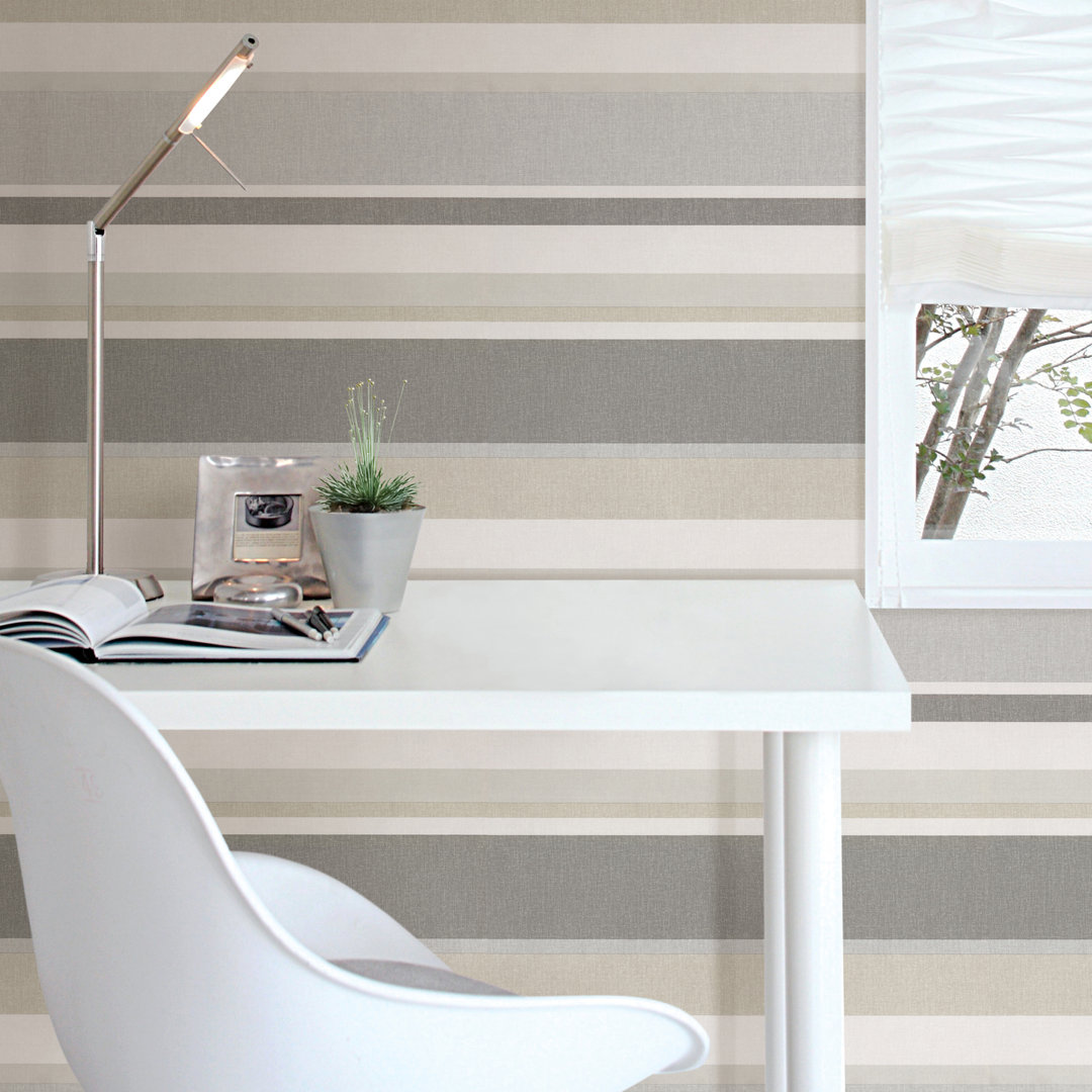 Simple Space II 33' x 20.5" Stripes 3D Embossed Wallpaper Brewster Home Fashions 