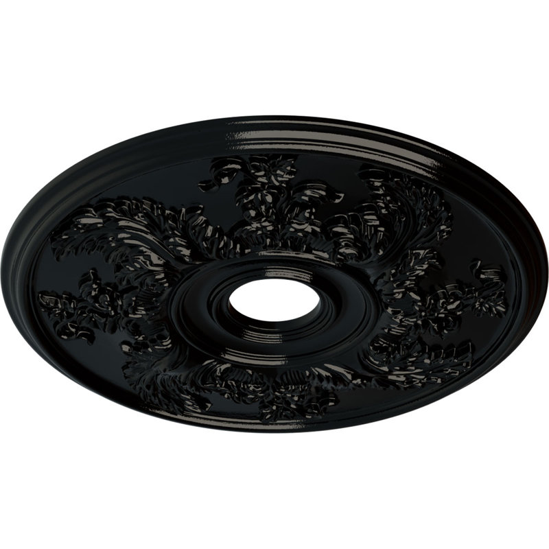 Médaillon de plafond torsadé 23 5/8 po x P 4 5/8 po x P 1 7/8 po (convient aux auvents jusqu'à 8 3/8 po), Perle noire