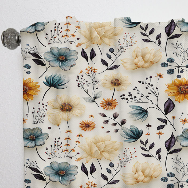 Motif bohème Botanical Nomad - rideau en velours bohémien - obscurcissant - 1 panneau, L 52 po x L 120 po