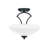 Zilo Semi-Flush 2-Bulbs Shown In Dark Granite Finish With 14" Zilo Cayenne Linen Glass-32415635-32415637
