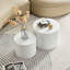 Ensemble de 2 tables de bout blanches rondes