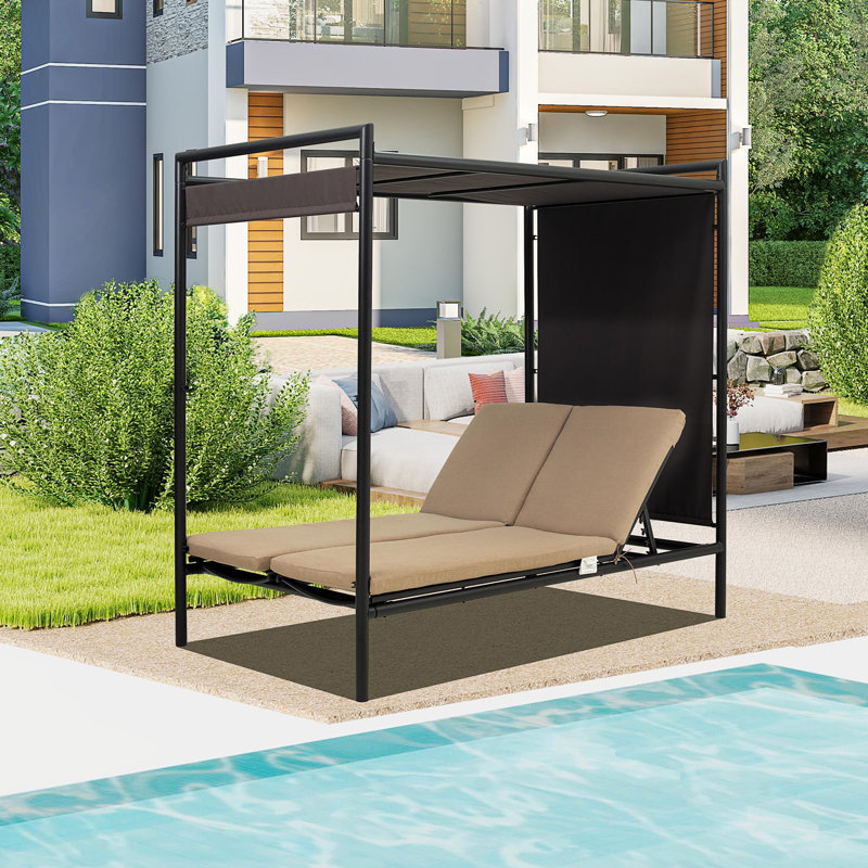 Lit de jour d'extérieur pour patio avec lit à baldaquin réglable