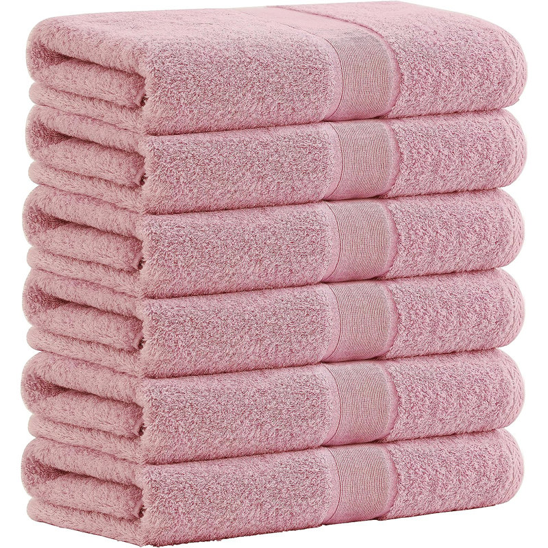 Dylynn Cotton Blend Bath Towel, Pink