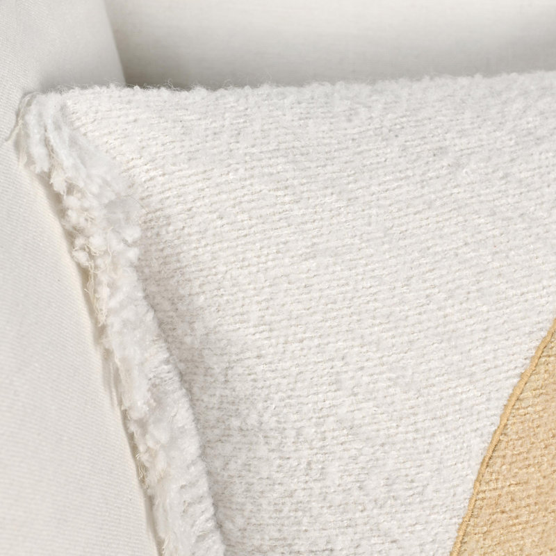 Coussin décoratif ivoire en tissu teint à la main 14 x 26 Rahun