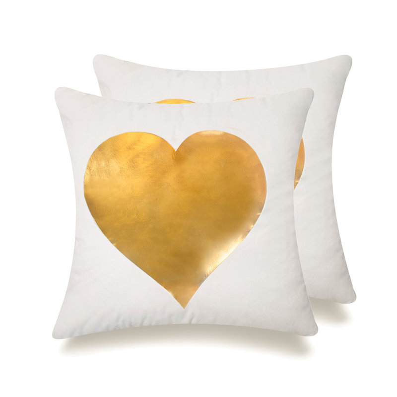 Golden & Silver Throw Pillow, Down Blend, Golden