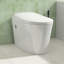 Toilette allongée blanche en céramique blanche avec pompe à eau intégrée et chasse à bouton-poussoir
