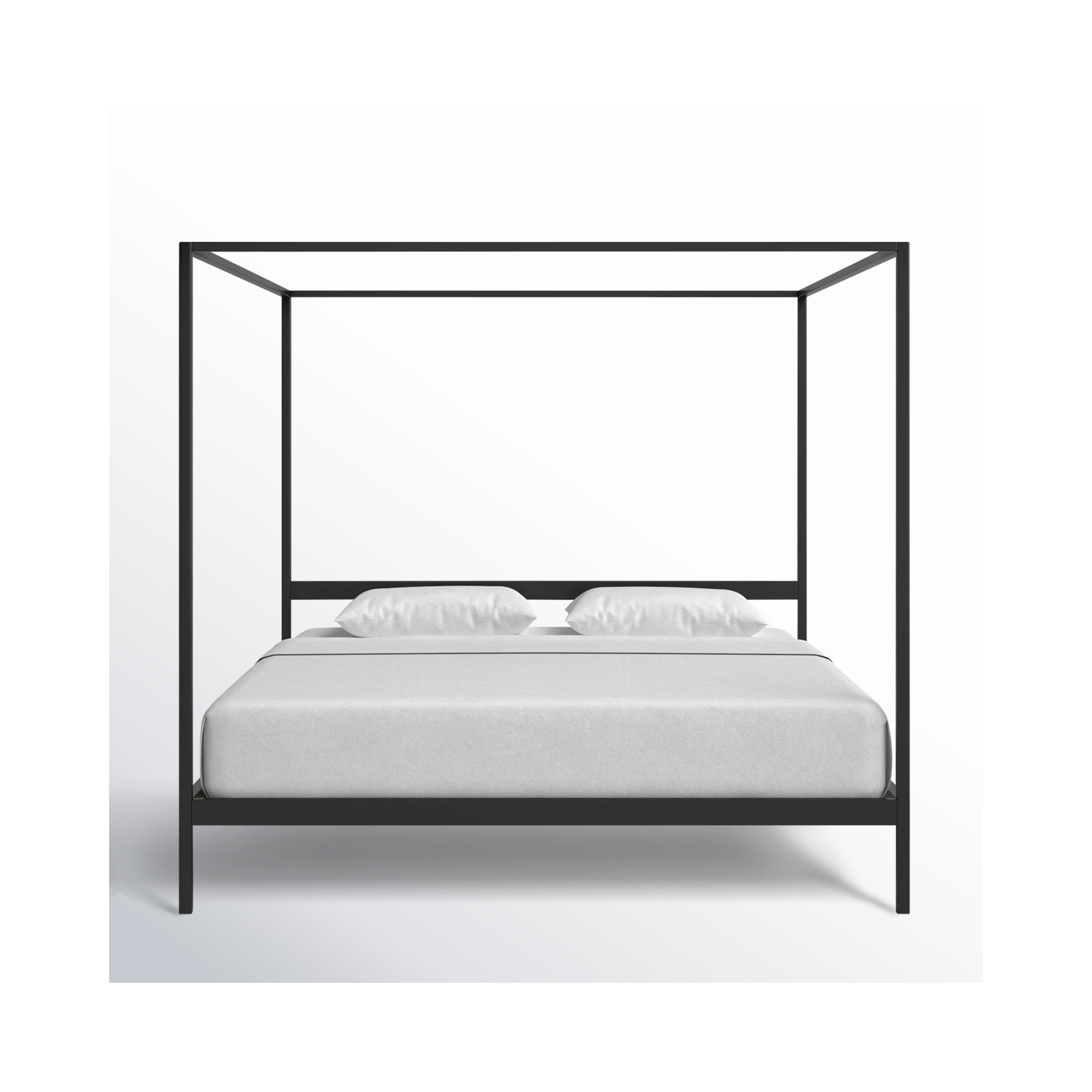 Aston Metal Canopy Bed, Black, King, 72"