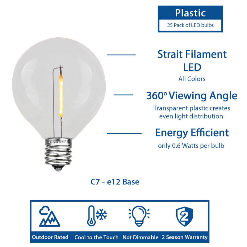Keilly Outdoor 25 - Bulb 2.9'' Plug-in LED Globe String Light