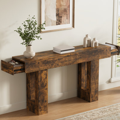 Console de style rustique 63 po avec 2 tiroirs Ato pour couloir de salon Ato