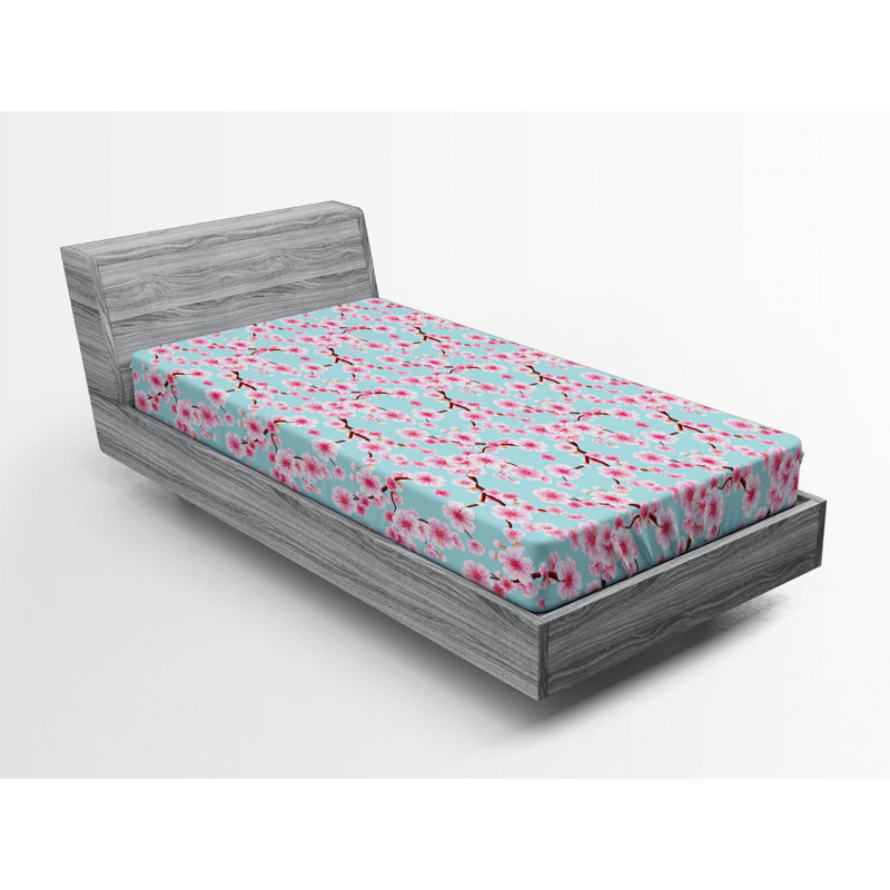 Microfiber Floral Fitted Sheet, Twin XL Fitted Sheet