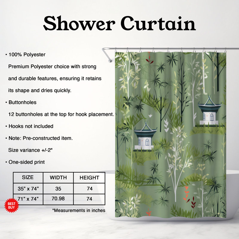 Rideaux de douche Bamboo Shades - Premium, H 74 po x l 71 po