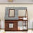 Twin Over Twin Wood House-Shaped Bunk Bed With Built-In Ladder And Safety Guardrails