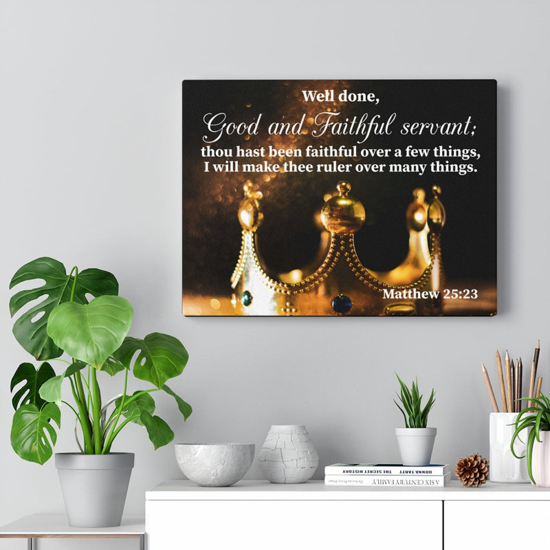 «Well Done Matthew 25:23», art mural Christian Home, H 18 po x l 24 po x P 1,25 po