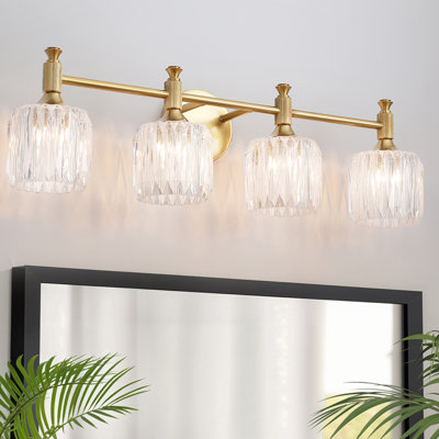 Luminaire de coiffeuse élégant en forme de cristal carré - cadre en fer durable, lumières,