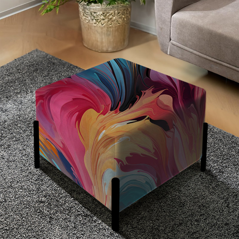 Multicolore Poupart Playful Matrix - Repose-pieds carré Pop Art