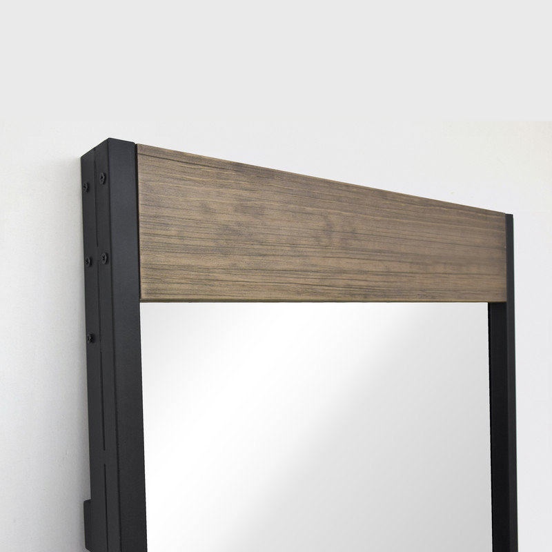 Full-Length Standing Mirror with Wood & Metal Frame – 65"x20"