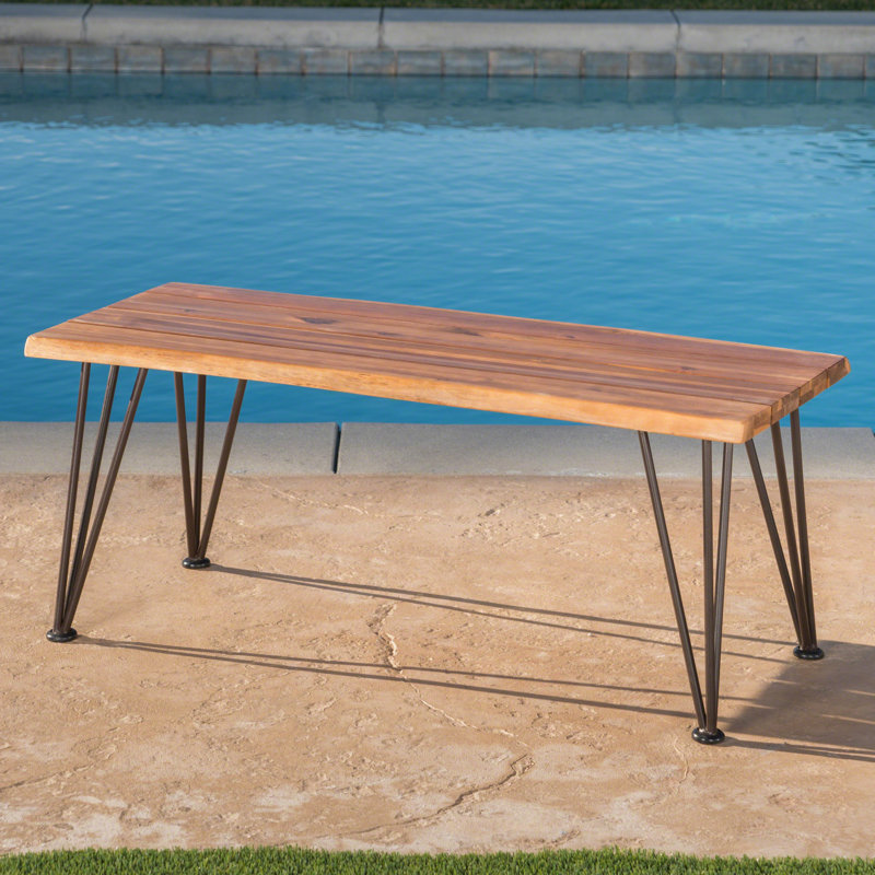 Table basse de style industriel avec plateau en bois et fer 18 po x 43 po 18 po, style industriel