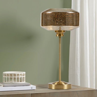 17" Mercury Glass Table Lamp Gold See Below