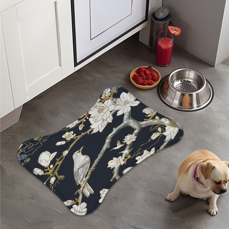 Tapis doré à motif d'oiseaux - 1 pièce