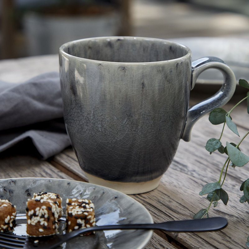 Madeira Handmade Stoneware Coffee Mug, Gray