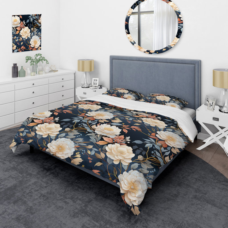 Literie discrète au motif lune Moody, Housse de couette pour très grand lit et 2 très
